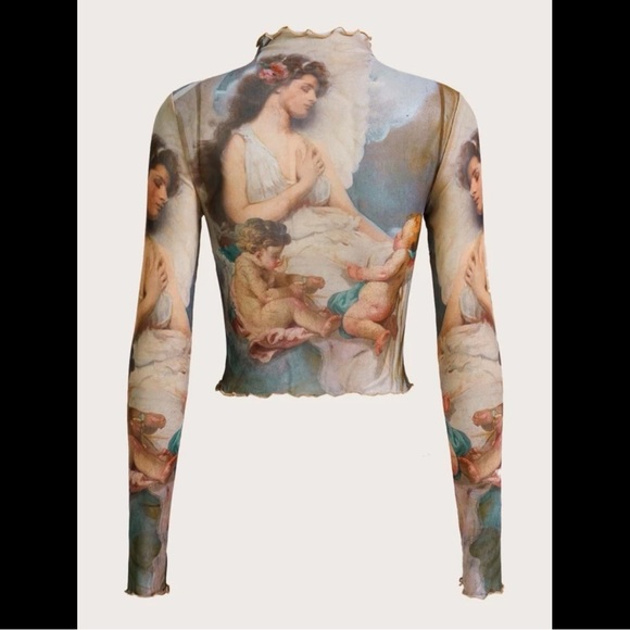 NWOT Figure Graphic Lettuce Trim Crop Shirt - Picture 2 of 4